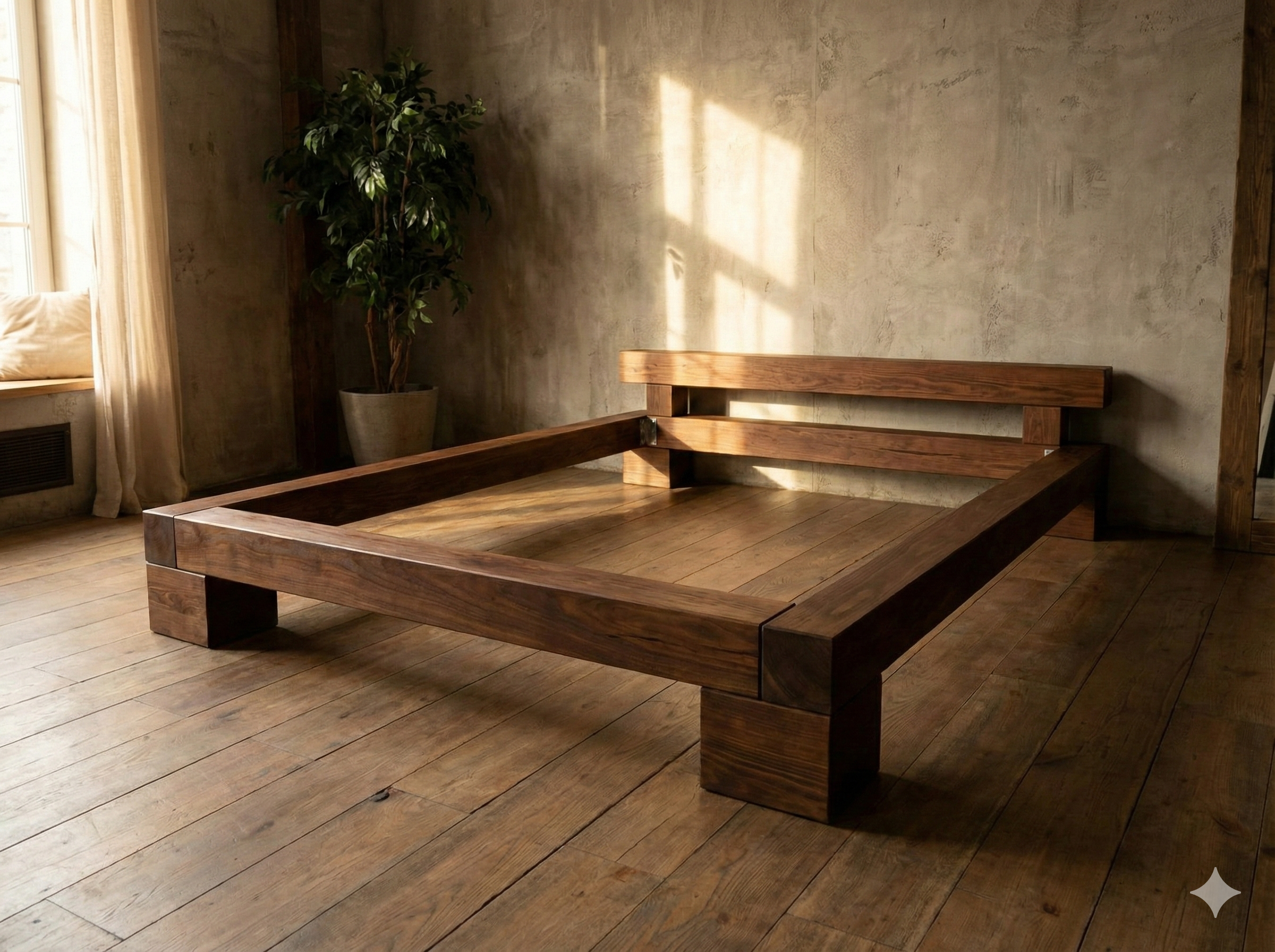 Łóżko dębowe Model Natura - detal drewna i słojów